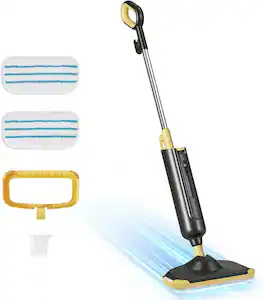 Sweet - Steam Mop for Floor Cleaning, Lightweight Floor Steamer with 2 Washable Pads - Black Yellow