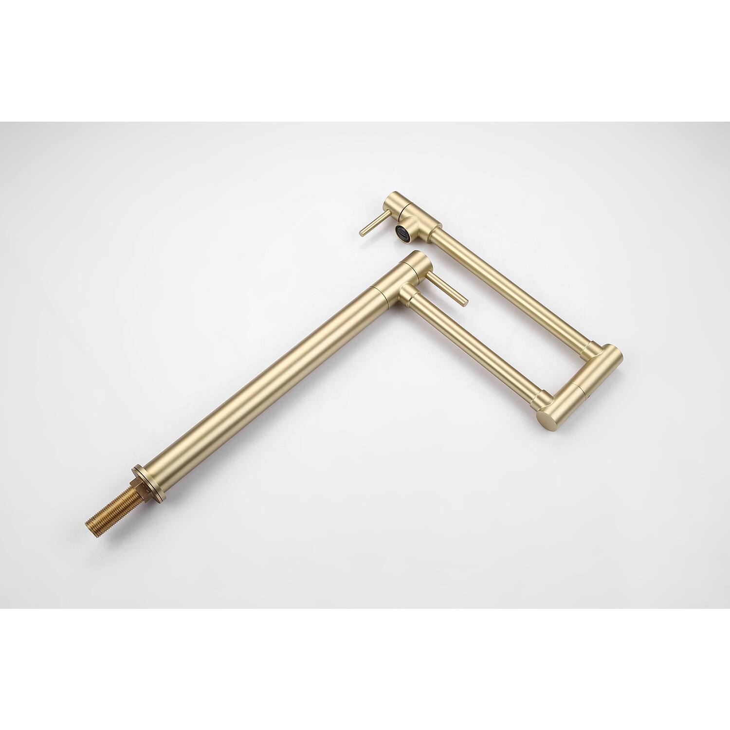 Left. Siljoy - Pot Filler Faucet with Extension Shank - Brushed Gold.