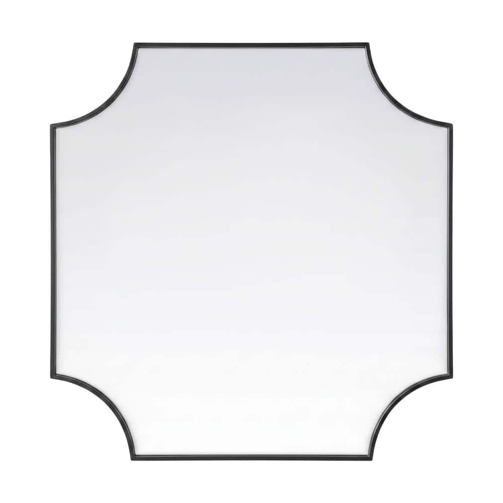 Elegant Kitchen and Bath - Notched Metal Mirror 36x42 inch - Black