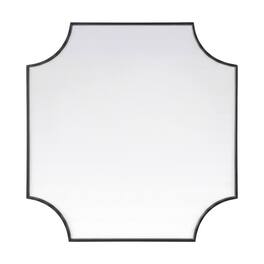 Elegant Kitchen and Bath - Notched Metal Mirror 36x42 inch - Black