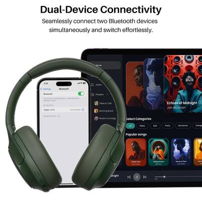 TOZO HT3 Draadloze Bluetooth 6.0 hoofdtelefoon met hybride ANC, ruisonderdrukking AI 5 microfoon, ruimtelijke audio, 90 uur batterijduur, lage latentie, multipoint-verbinding, 32 EQ-modi, 3,5 mm TOZO HT3 Draadloze Bluetooth 6.0 hoofdtelefoon met hybride ANC, ruisonderdrukking AI 5 microfoon, ruimtelijke audio, 90 uur batterijduur, lage latentie, multipoint-verbinding, 32 EQ-modi, 3,5 mm