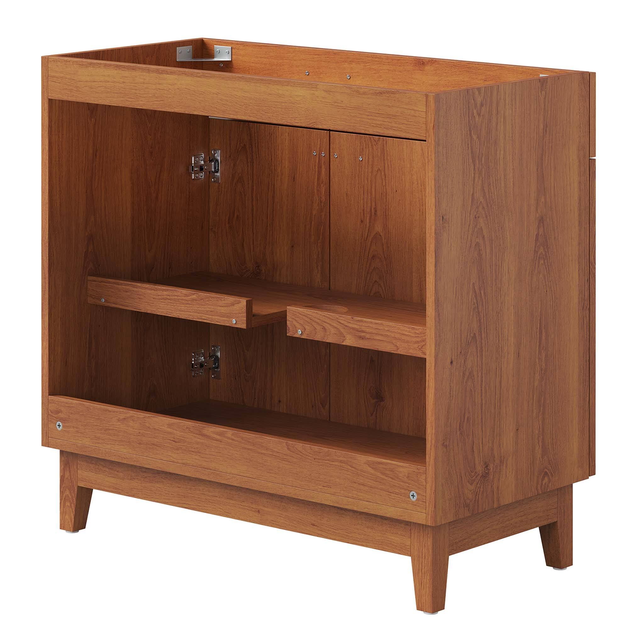 Alt View 2. Modway - Miles Bathroom Cabinet Basin Not Included by Modway - Walnut.