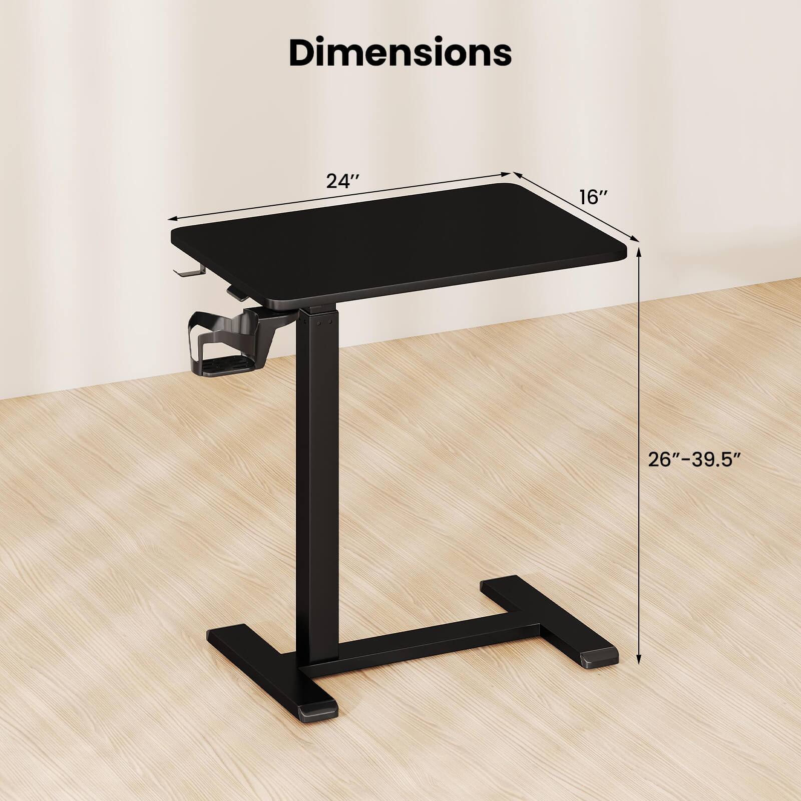 Dimensions  
24" x 16"  
26"-39.5"