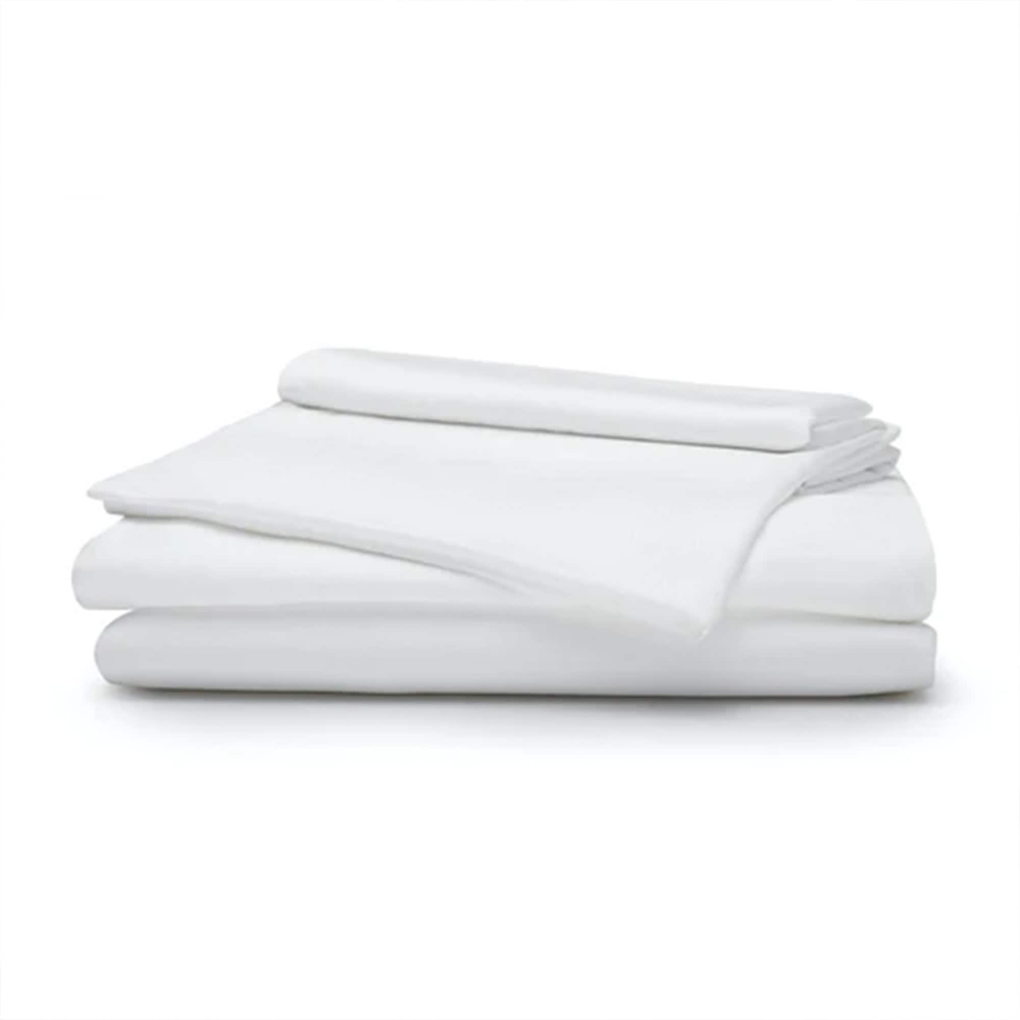 Sleepgram - Viscose from Bamboo Twin Bed Sheet Set with 2 Pillowcases - White