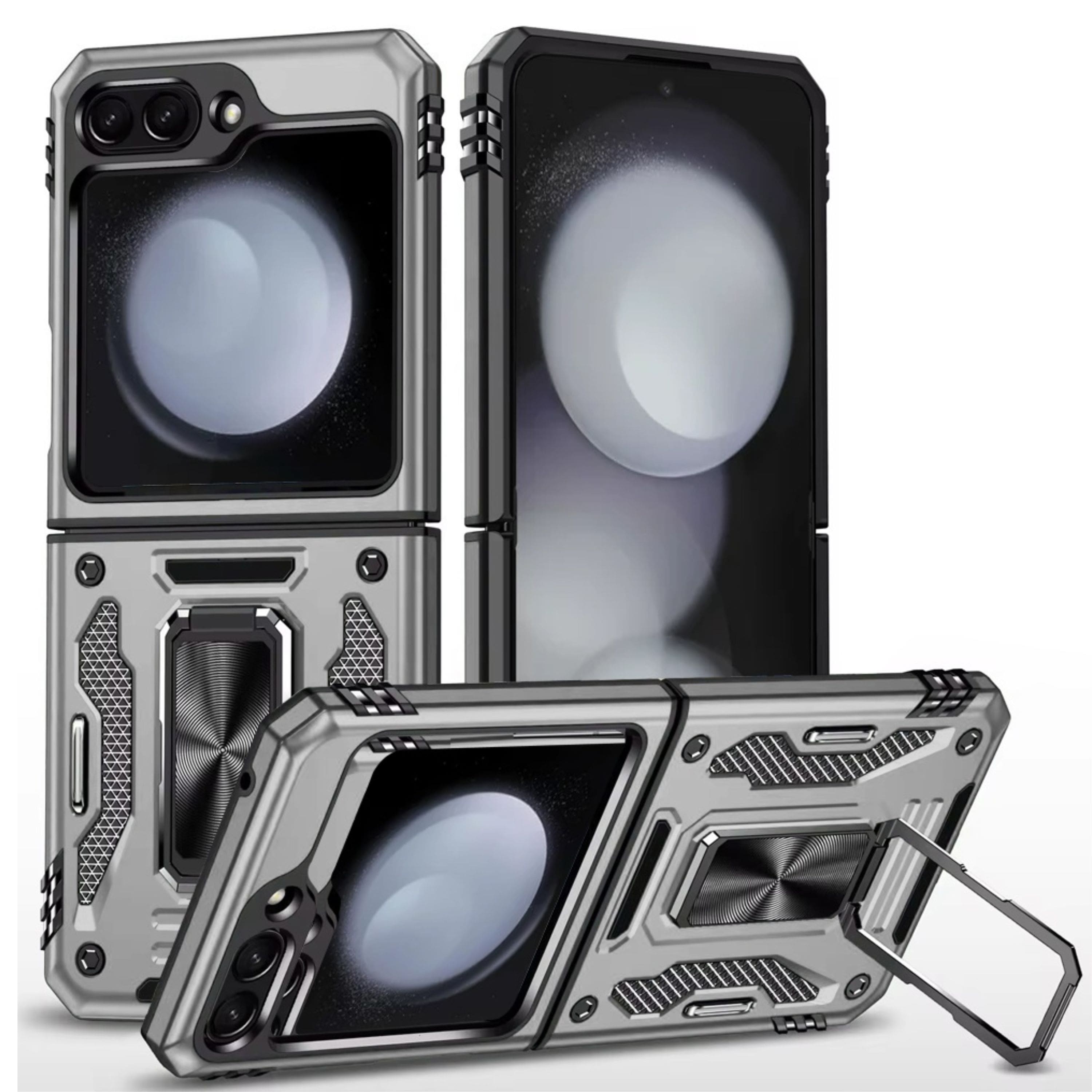 Kitcheniva - Hybrid Sliding Lens Ring Stand Case For Samsung Galaxy Z Flip 6 - Gray price history on PriceWatchPro