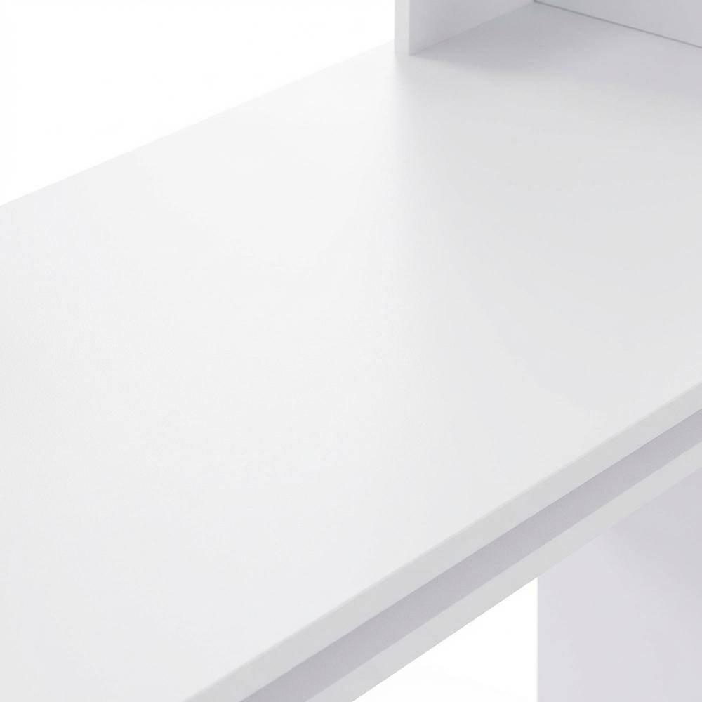 Alt View 1. BisonOffice - White gaming desk with keyboard tray, side shelves,, storage bin for home office - White.