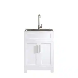 24in Paint-Free Laundry Tub Cabinet - Stainless Steel Combo (Update)