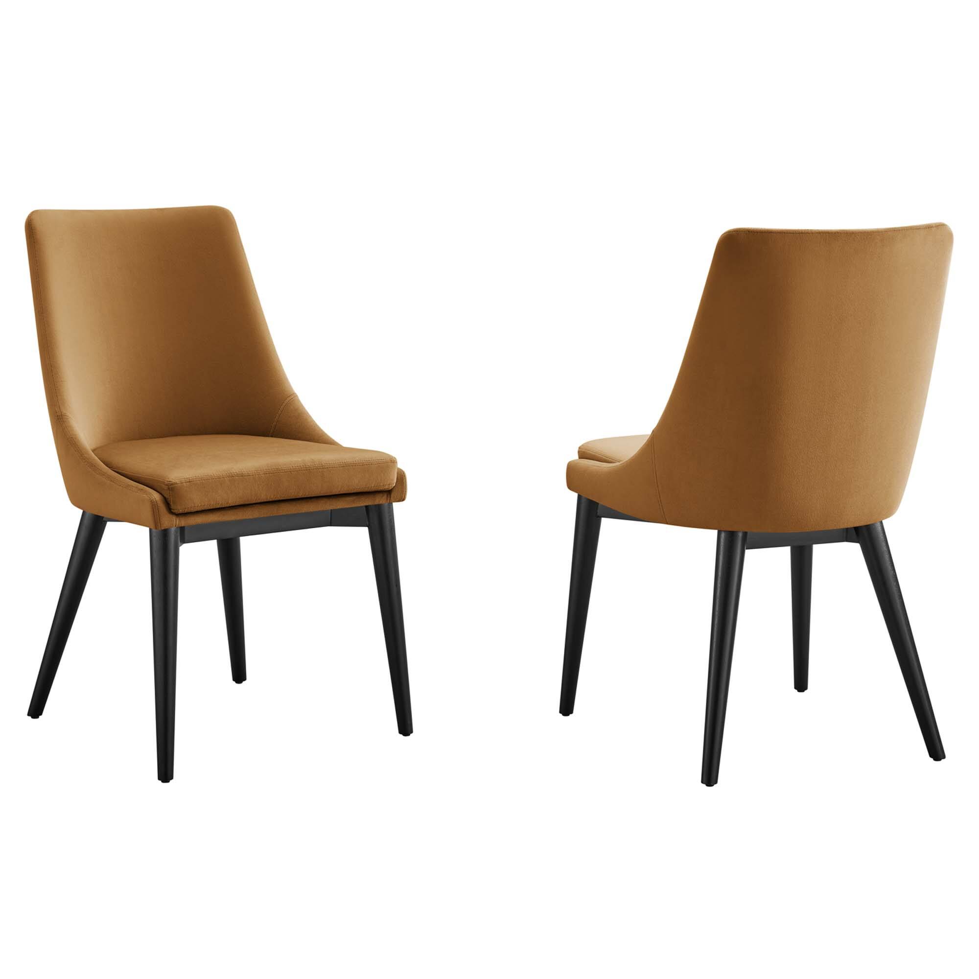 Front. Modway - Viscount Accent Performance Velvet Dining Chairs Set of 2 by Modway - Brown.