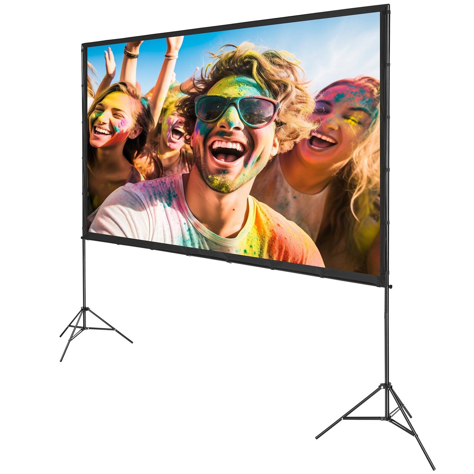 Alt View 10. Glintex - 120" Projector Screen with Stand 16:9 4K HD Wrinkle-Free for Home Theater Outdoor.
