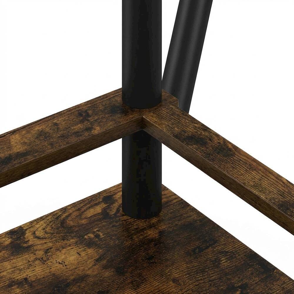 Alt View 2. FurniFact - Amber Pine and Black Tall End Table with Storage Bin for Living Room - Amber Pine/Black.