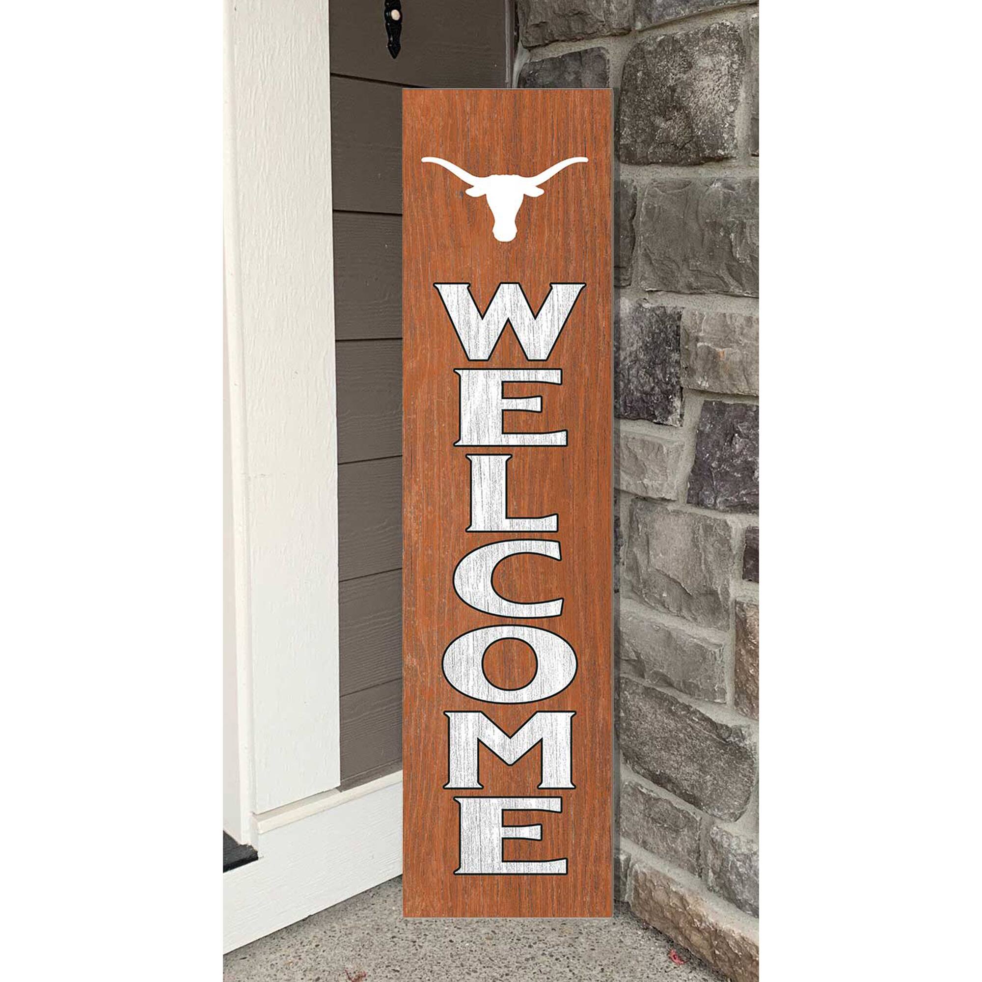 Alt View 1. Jardine - Texas Longhorns 12'' x 48'' Welcome Outdoor Leaner - Orange.