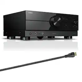 Yamaha - RX-A2A AVENTAGE 7.2 Channel AV Receiver with Sanus Ultra High Speed 8K 6.56 ft. HDMI 2.1 Cable - Black
