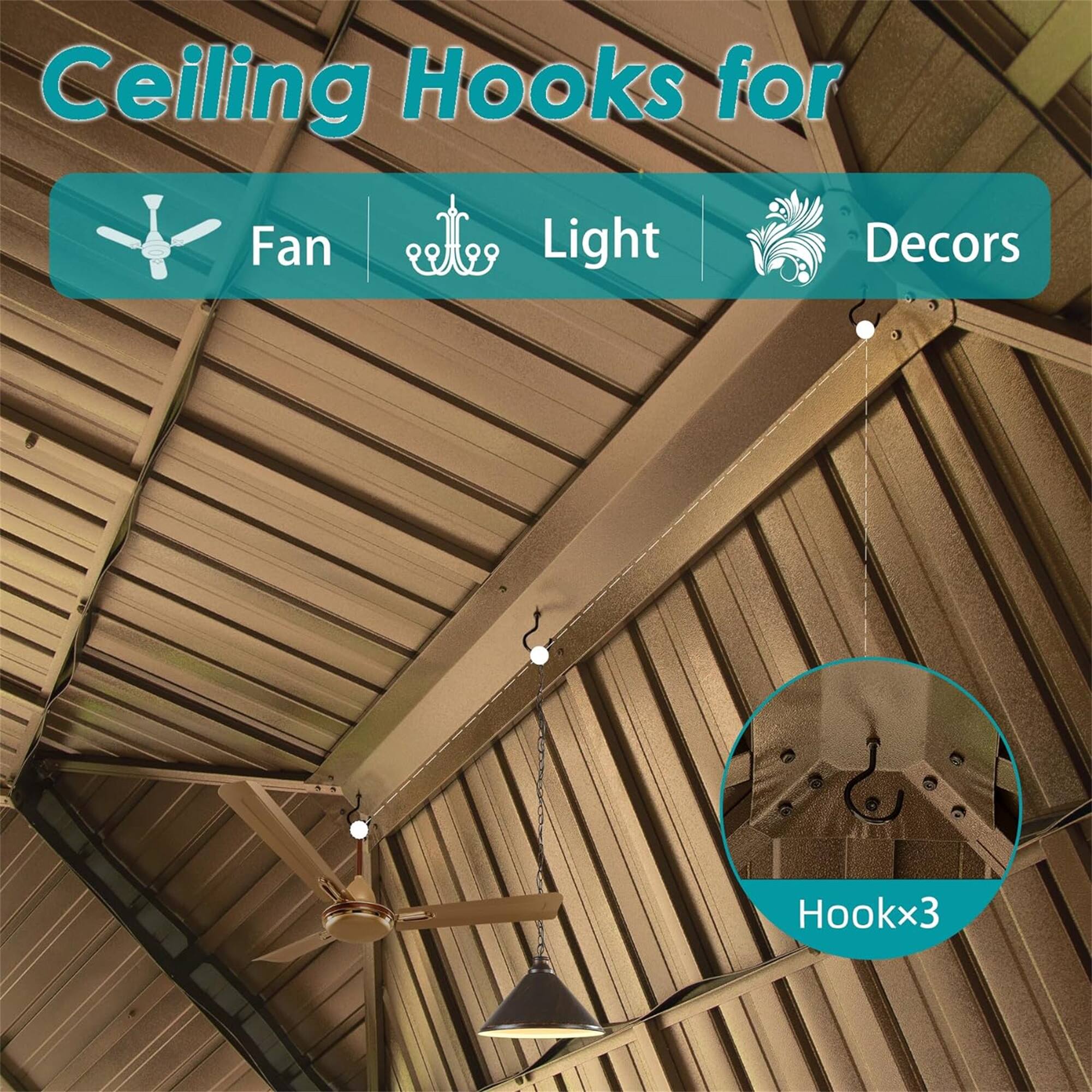 Ceiling Hooks for Fan Light Decors  
Hookx3