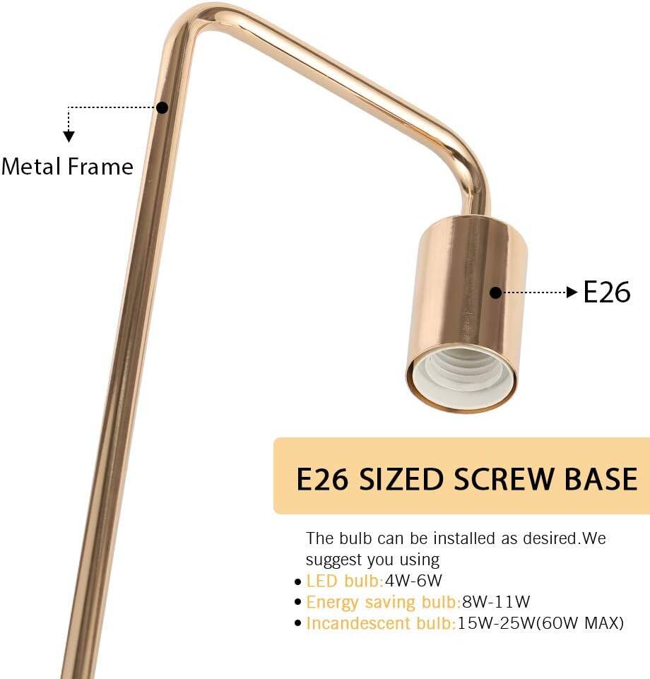 Metal Frame E26 SIZED SCREW BASE

The bulb can be installed as desired. We suggest you using:

- LED bulb: 4W-6W
- Energy saving bulb: 8W-11W
- Incandescent bulb: 15W-25W (60W MAX)
