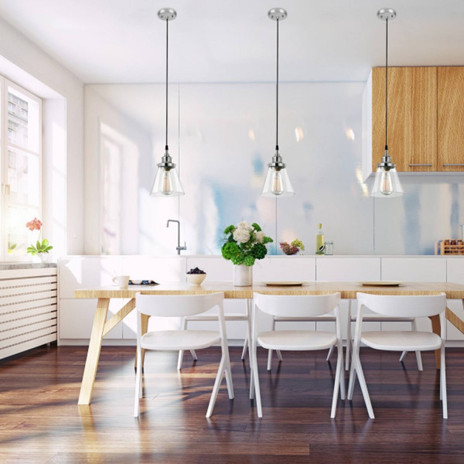 Back. Globe Electric - Globe Electric Parker Chrome Clear 1 lights Pendant Light.