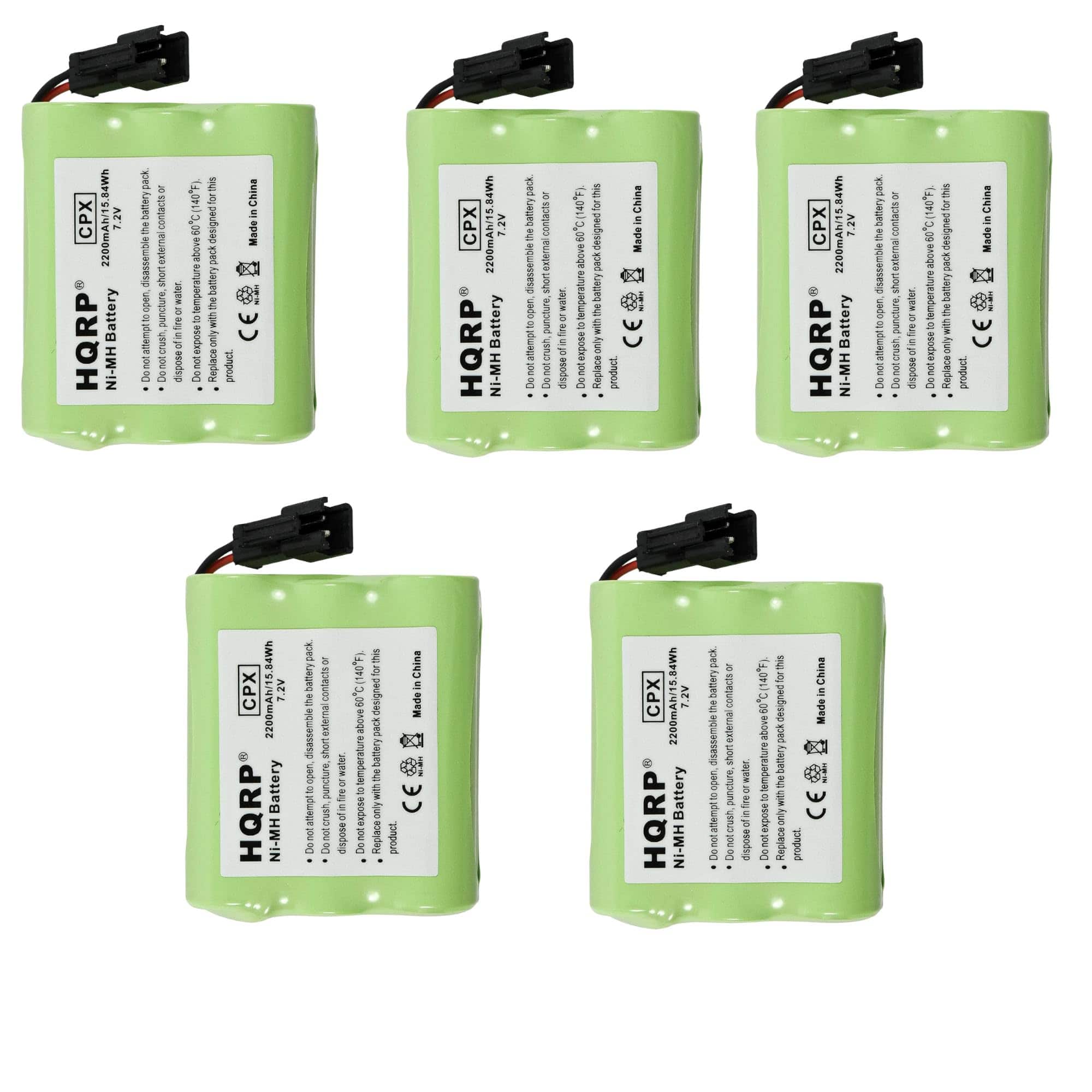 HQRP - 5-Pack 7.2 V 2200 mAh NiMH Battery Pack Replacement for Tivoli PAL iPAL Radio MA-1 MA-2 MA-3