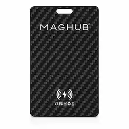 INVZI - Maghub Rechargeable Wallet Tracker Card for Apple Find My & Google Find Hub - Black