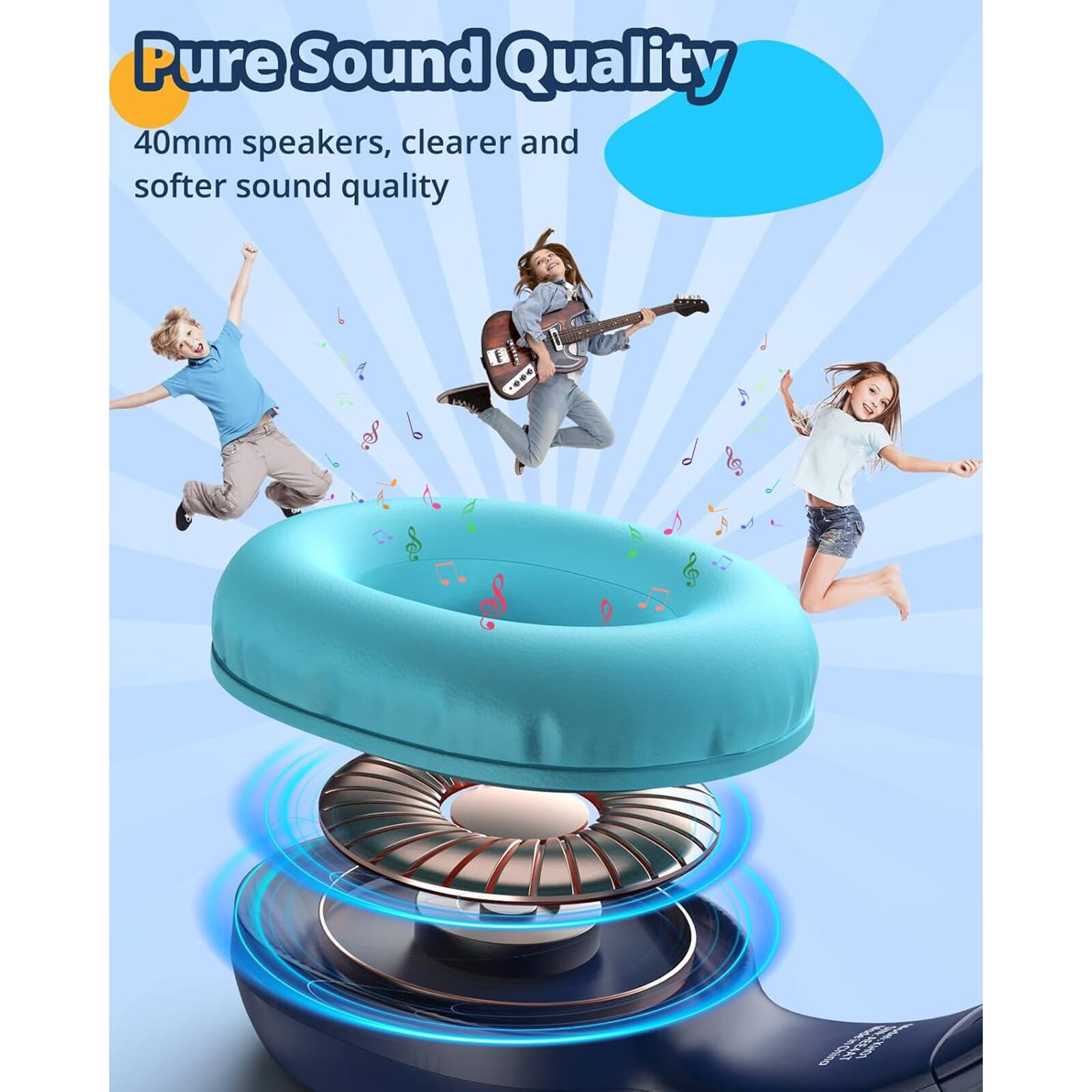 Pure Sound Quality: 40mm speakers, clearer and softer sound quality.