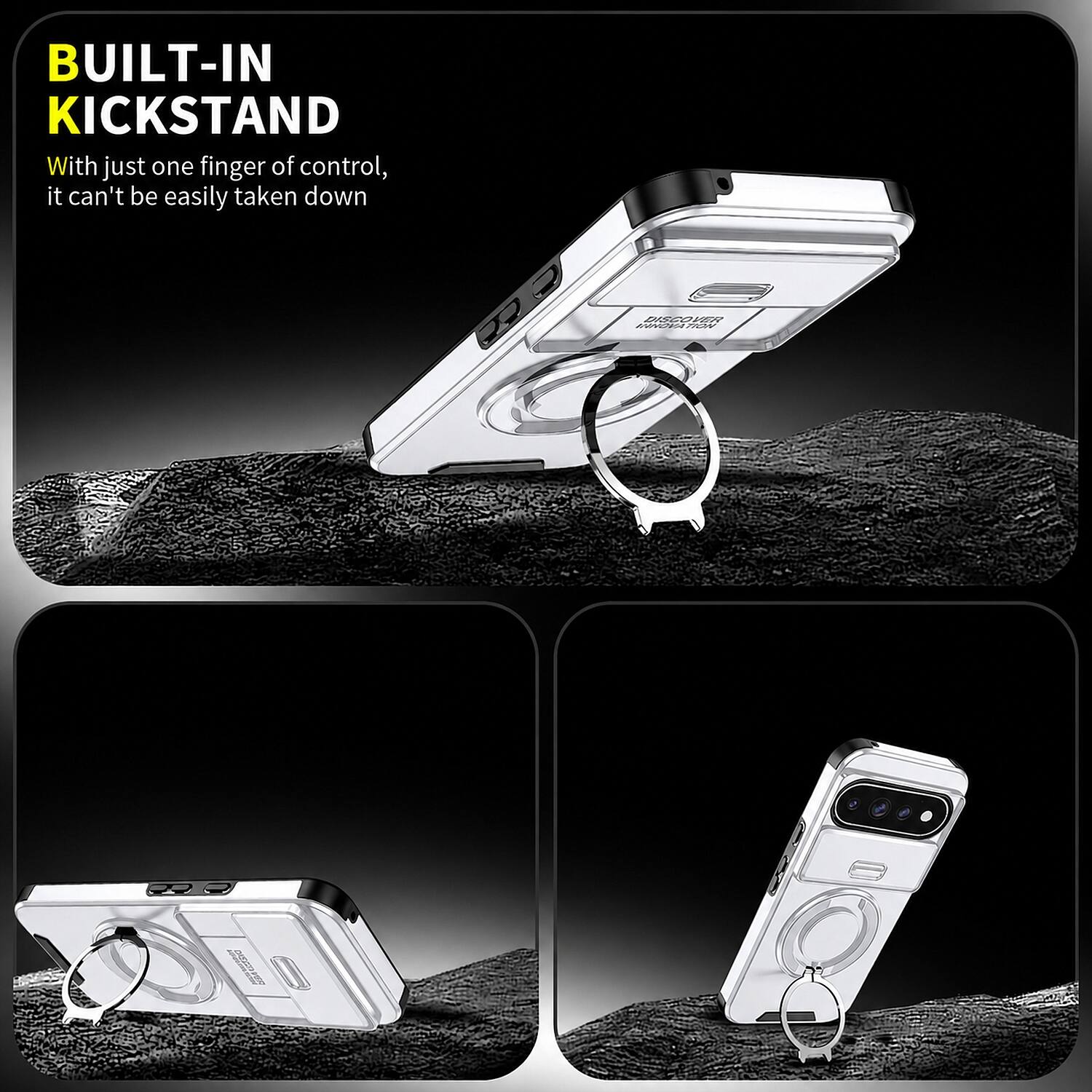 BUILT-IN KICKSTAND  
With just one finger of control, it can't be easily taken down  

DISCOVER INNOVA TIGN