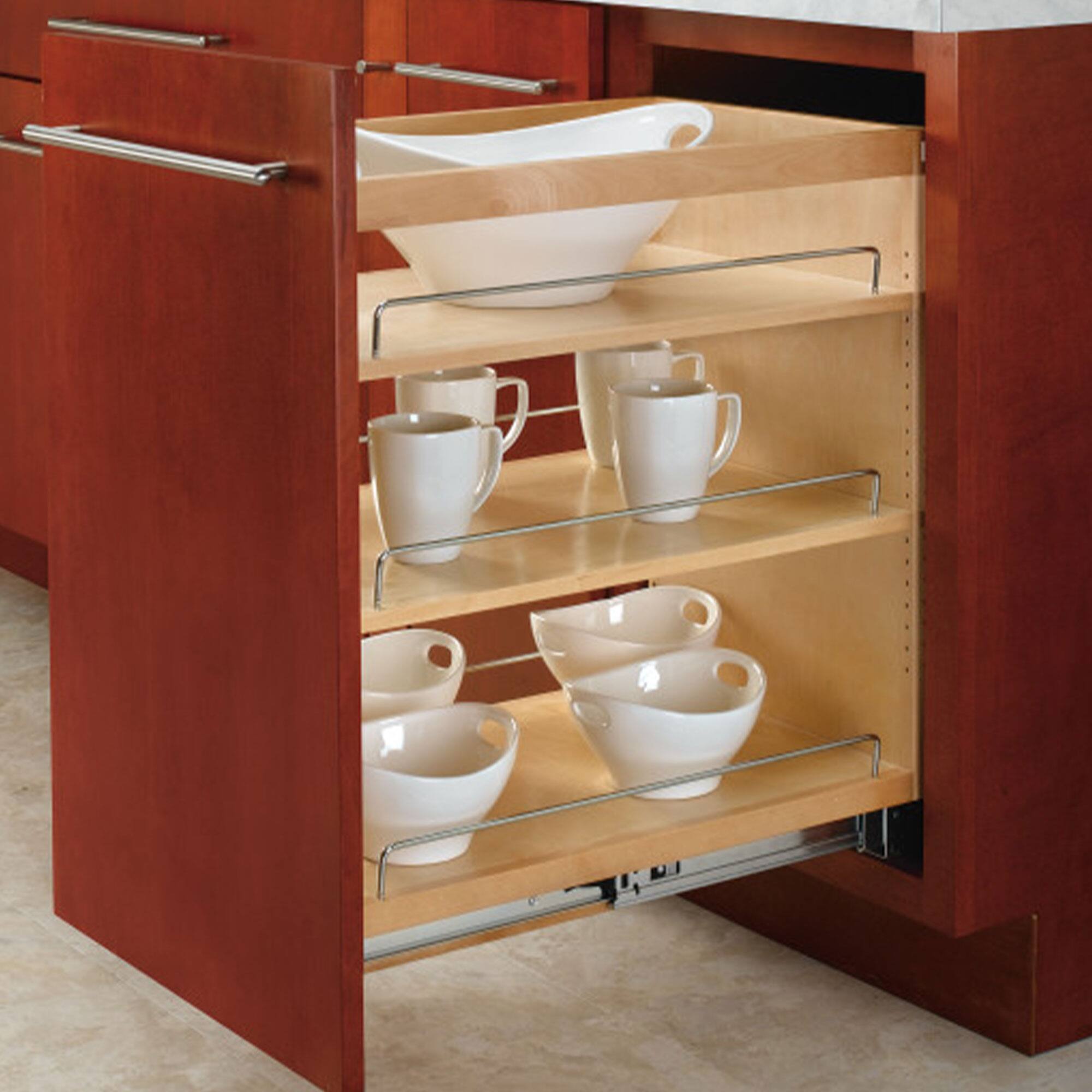 Alt View 3. Rev-A-Shelf - Rev-A-Shelf 14" Pullout Kitchen Cabinet Organizer Pantry Spice Rack, 448-BC-14C - Light Brown.