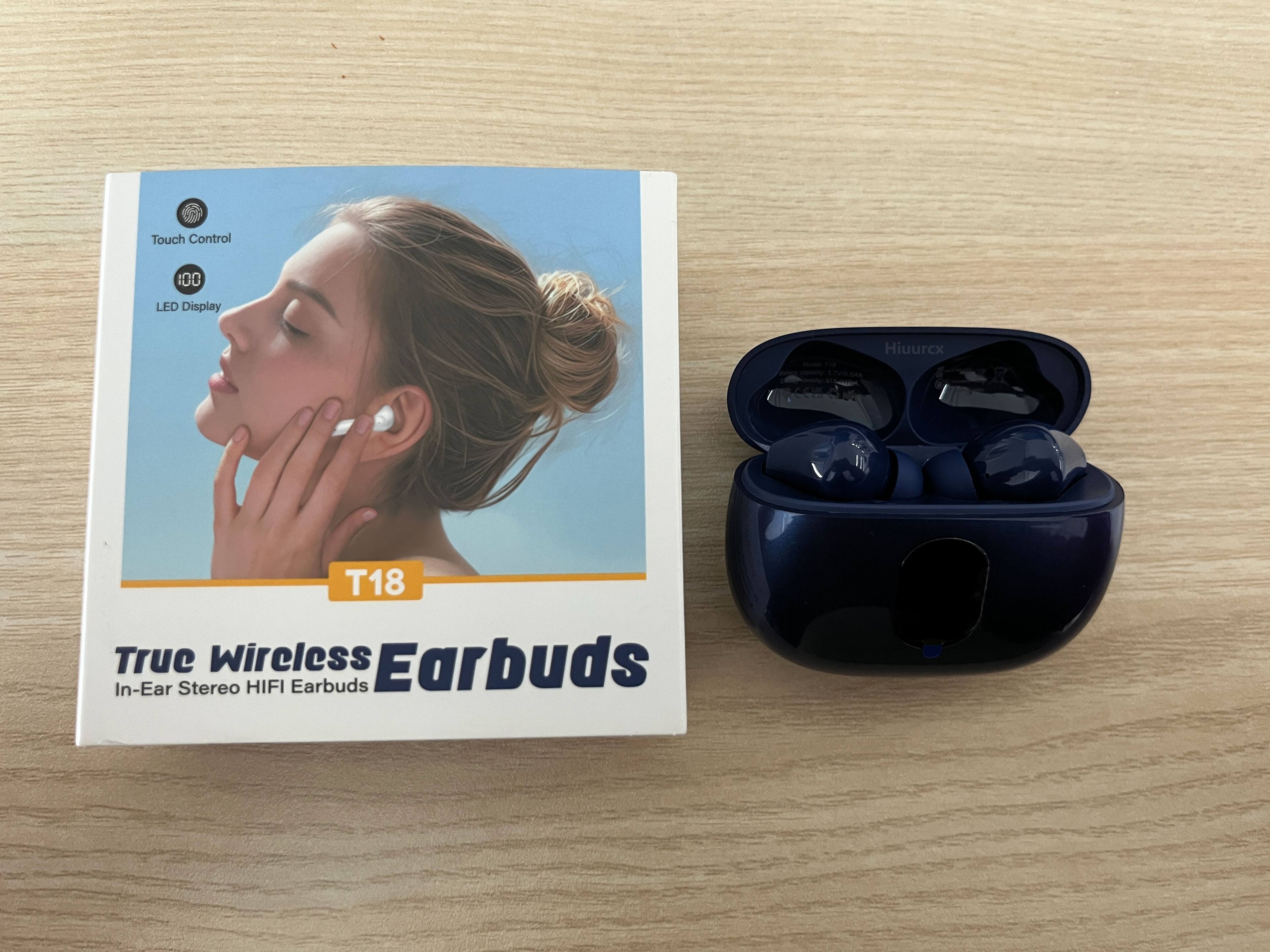 Touch Control  
100 LED Display  
Hliurcx T18  
True Wireless Earbuds  
In-Ear Stereo HIFI Earbuds