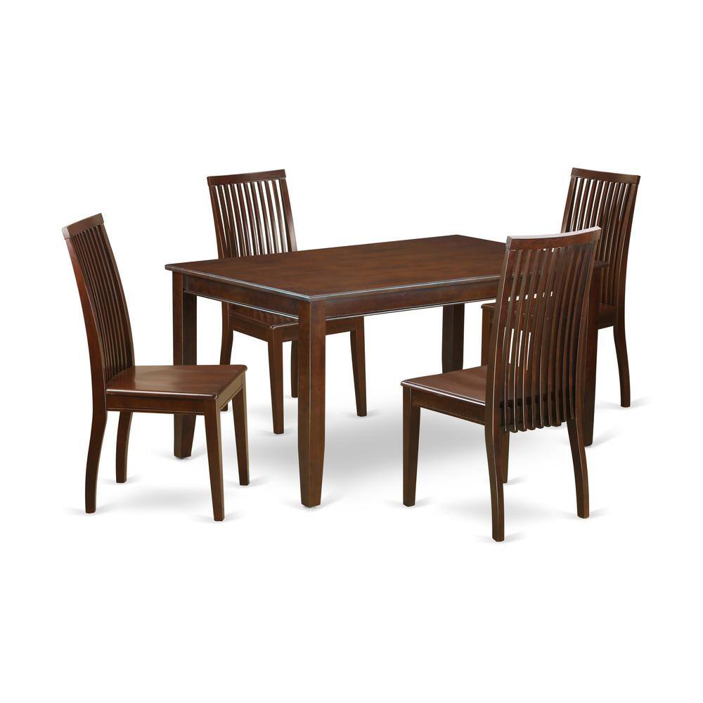 Back. East West Furniture - Dining Room Set Mahogany - Brown.