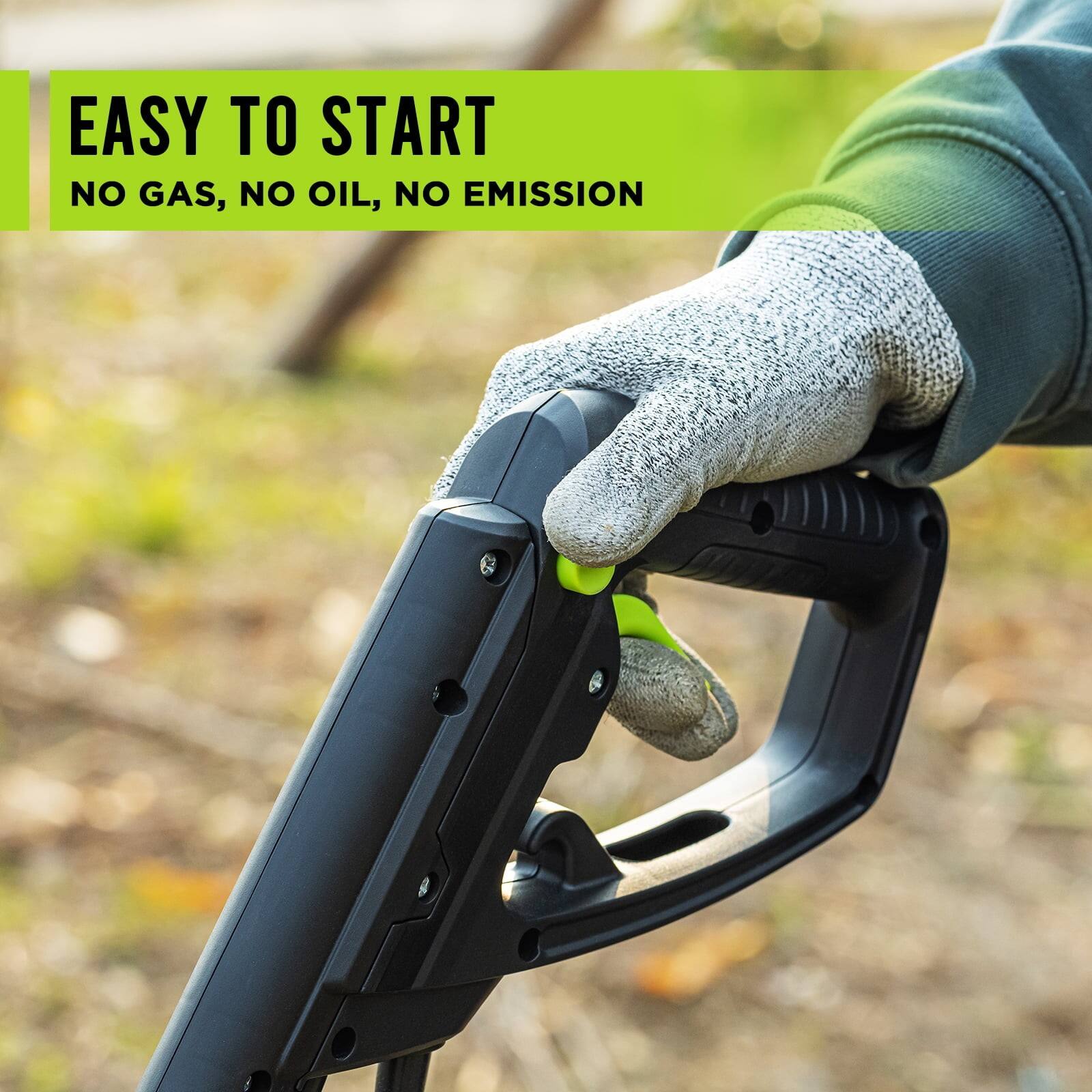 EASY TO START  
NO GAS, NO OIL, NO EMISSION