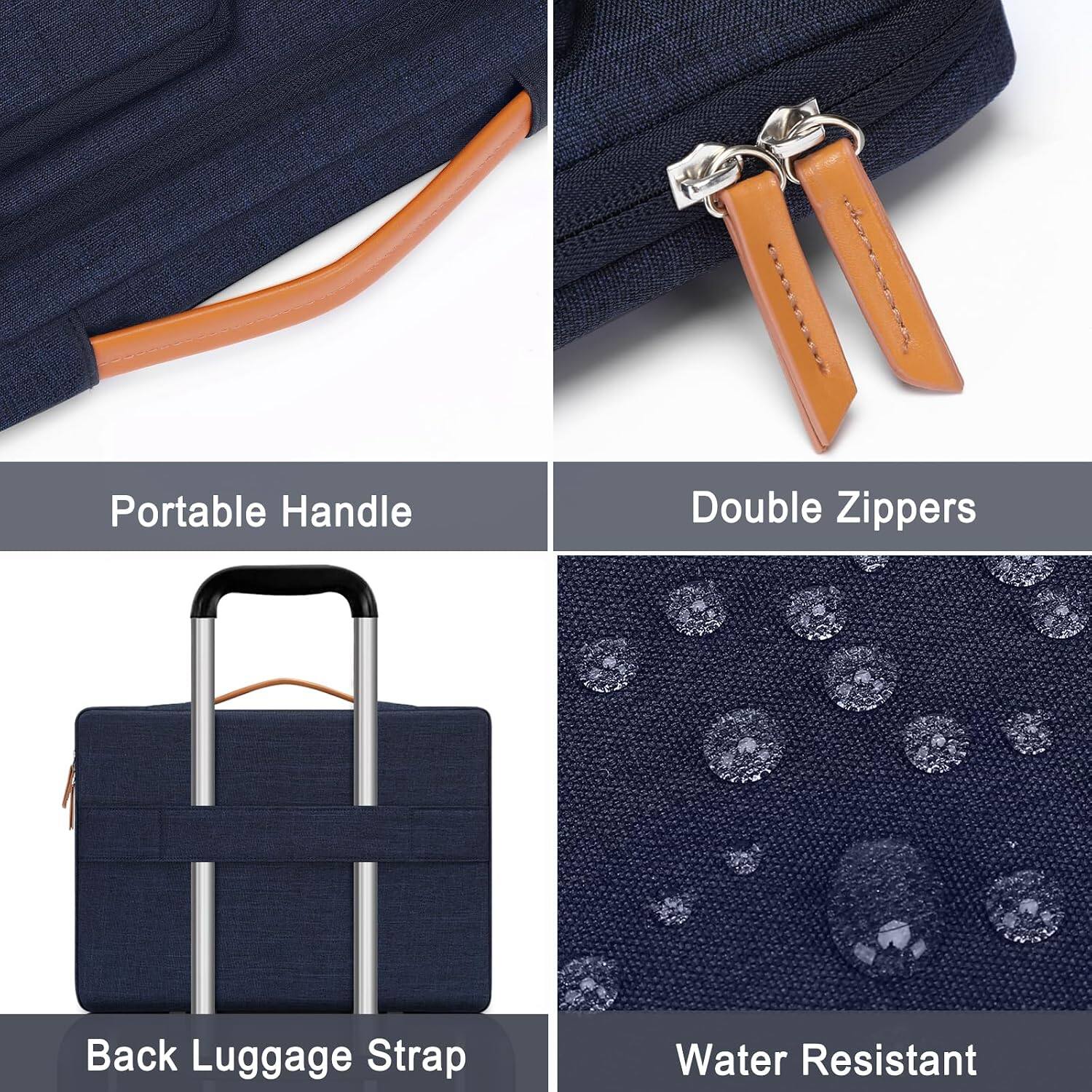 - Portable Handle
- Double Zippers
- Back Luggage Strap
- Water Resistant