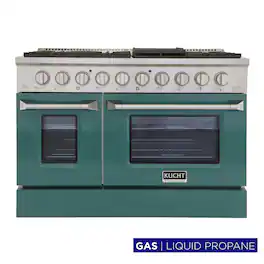Kucht - 48 in. 6.7 cu. ft. Propane Gas Range with Sealed Burners and Two Ovens - One Convection - in Green - Green