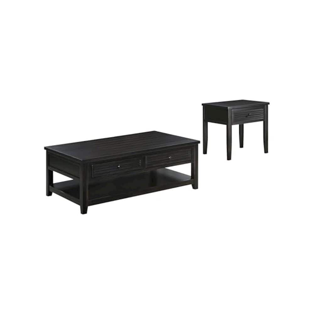 Coaster Co. of America - Concord 2-piece Coffee and End Table Set Distressed Java - Black