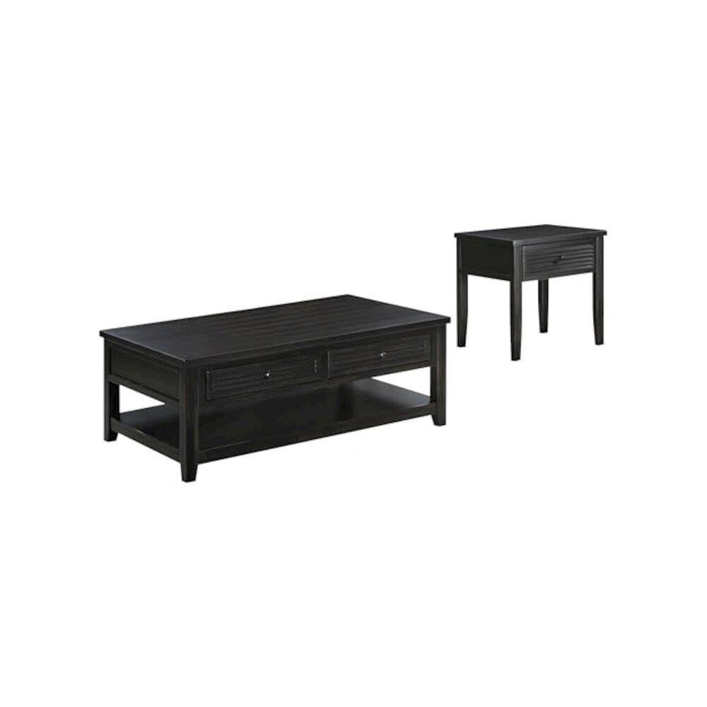 Front. Coaster Co. of America - Concord 2-piece Coffee and End Table Set Distressed Java - Black.