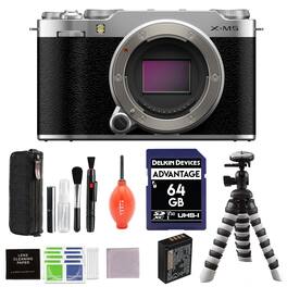 Bundle - Fujifilm - X-M5 Mirrorless Camera Body (Silver) with Flexible Tripod, 64GB SD Card & More Additional Accessories