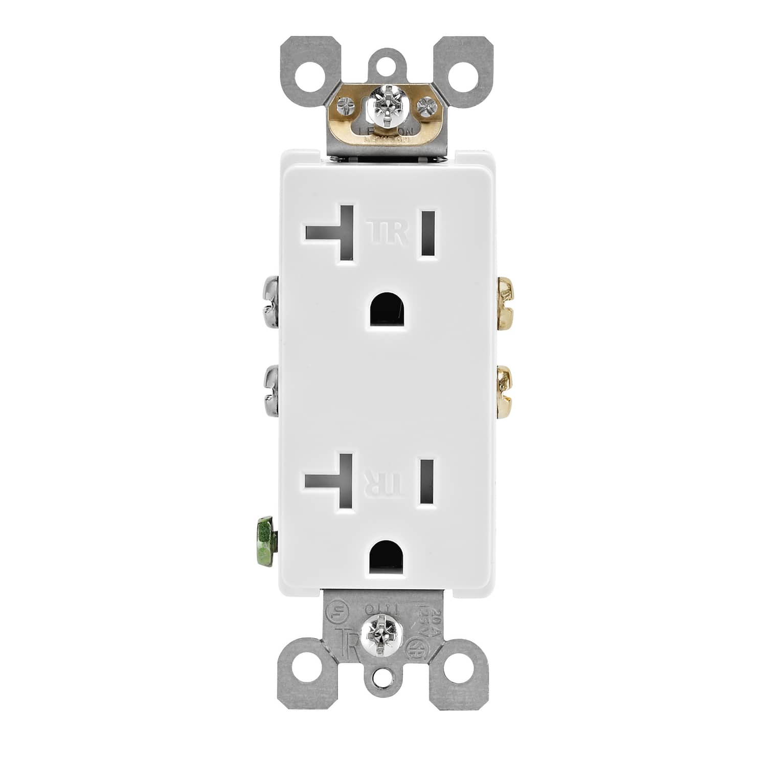 Leviton - Decora 20 amps 125 V Duplex Outlet 5-20R 1 pk - White