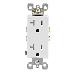 Leviton - Decora 20 amps 125 V Duplex Outlet 5-20R 1 pk - White