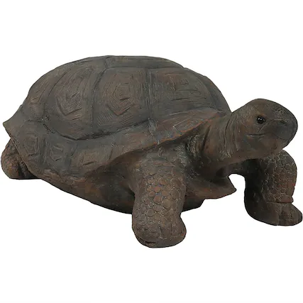 Front. Sunnydaze - Todd the Tortoise Indoor and Outdoor Statue - 30 in - Light Brown.