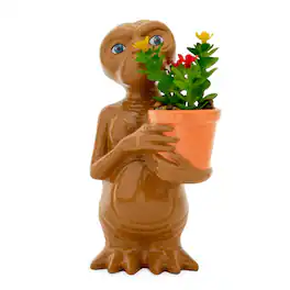 Silver Buffalo - E.T. The Extra-Terrestrial 7-Inch Ceramic Planter With Artificial Succulent - Brown