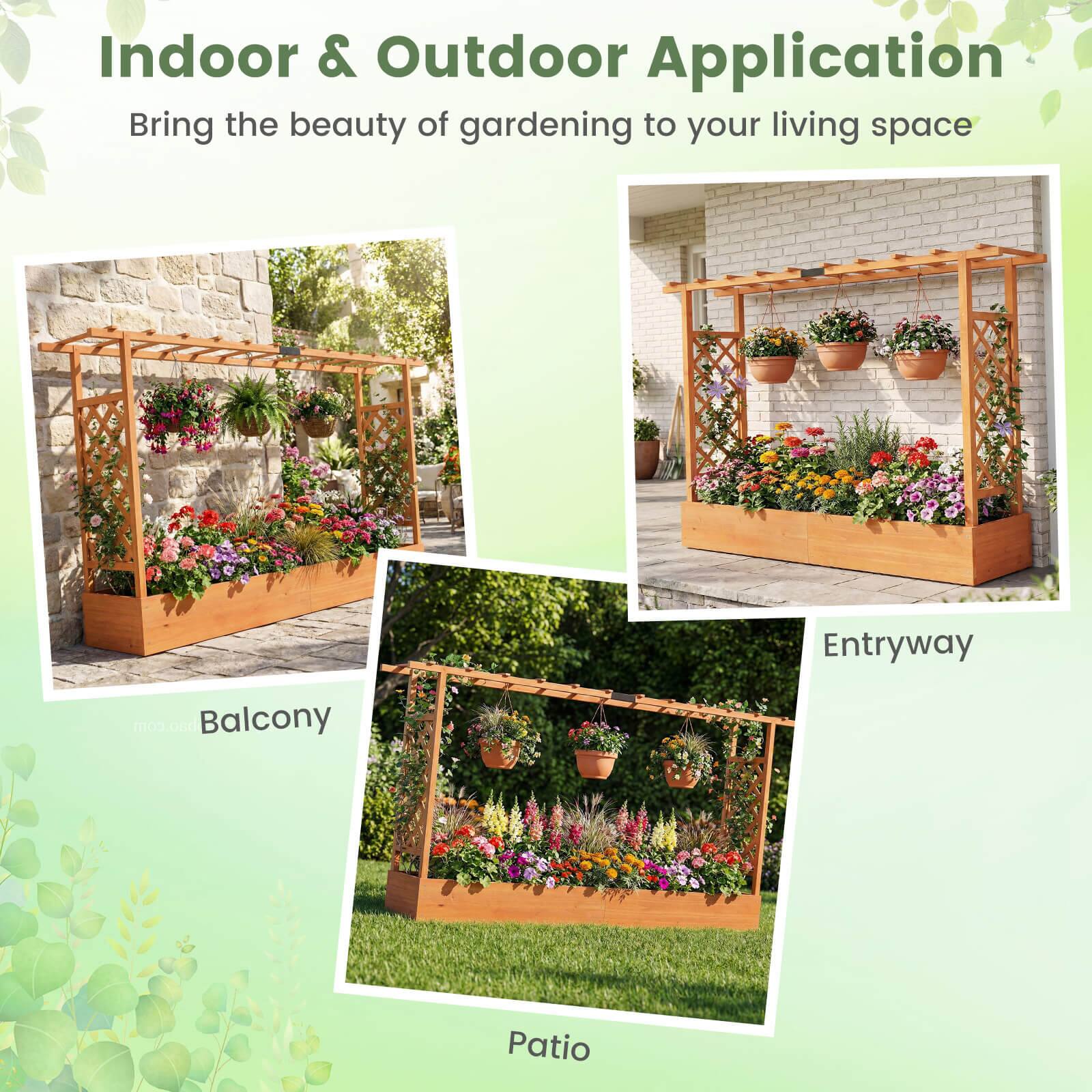 Indoor & Outdoor Application  
Bring the beauty of gardening to your living space  

Balcony  
Entryway  
Patio