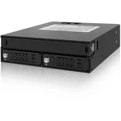 Front. Icy Dock - Icy Dock MB994IKO-3SB Drive Enclosure for 5.25" - Serial ATA/600 Host Interface Internal - Black - 2 x HDD Supported - 2.