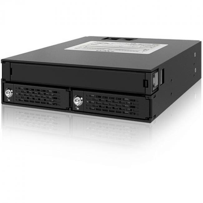 Front. Icy Dock - Icy Dock MB994IKO-3SB Drive Enclosure for 5.25" - Serial ATA/600 Host Interface Internal - Black - 2 x HDD Supported - 2.