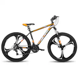 HILAND - H200 26" Mountain Bike for Men Women - 3 Spokes Wheel - Orange