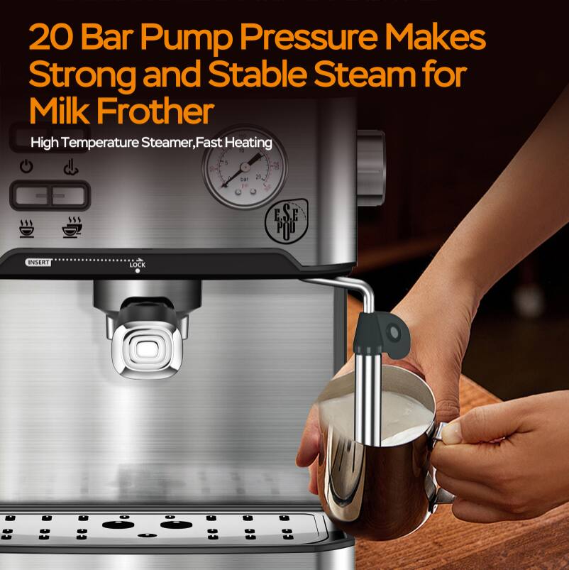 20 Bar Pump Pressure Makes Strong and Stable Steam for Milk Frother

High Temperature Steamer, Fast Heating