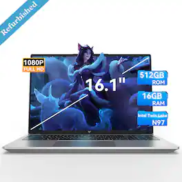 ACEMAGIC - Refurbished Excellent - LX16 16" Laptop Intel N97 (Up to 3.6GHz), 16GB RAM 512GB SSD Laptop, Windows 11 pro WIFI5 BT5 - Gray