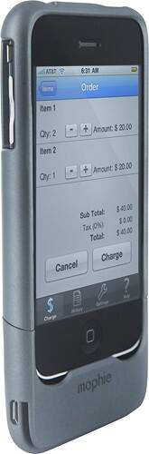 Angle Standard. Mophie - Credit Card Reader for Apple® iPhone® 3G and 3GS.