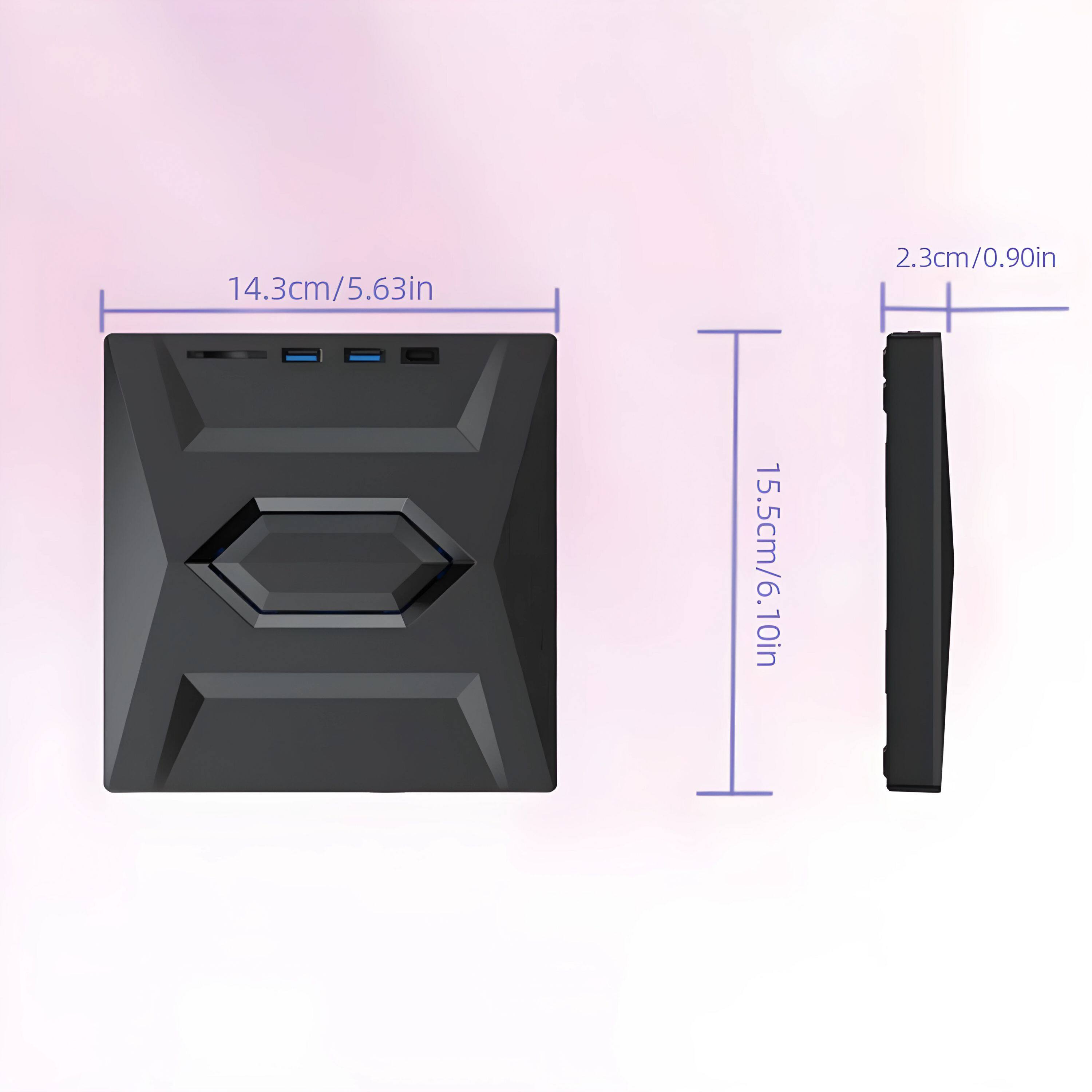 14.3cm/5.63in  
15.5cm/6.10in  
2.3cm/0.90in