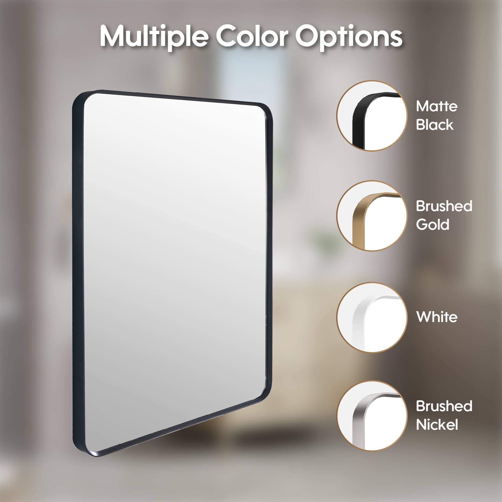 Multiple Color Options
- Matte Black
- Brushed Gold
- White
- Brushed Nickel