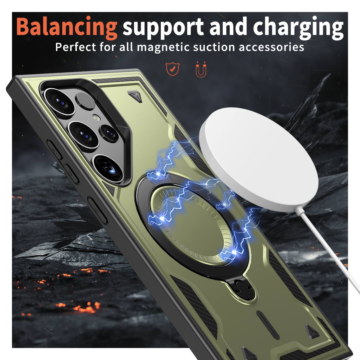 Balancing support and charging  
Perfect for all magnetic suction accessories
