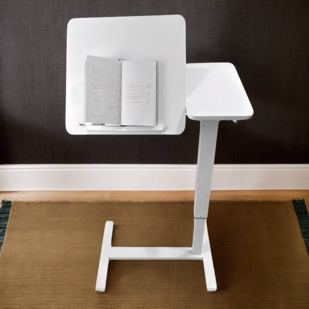 Alt View 3. Loheer - Loheer Overbed Desk Mobile Laptop Stand Adjustable Tray Table White - White.