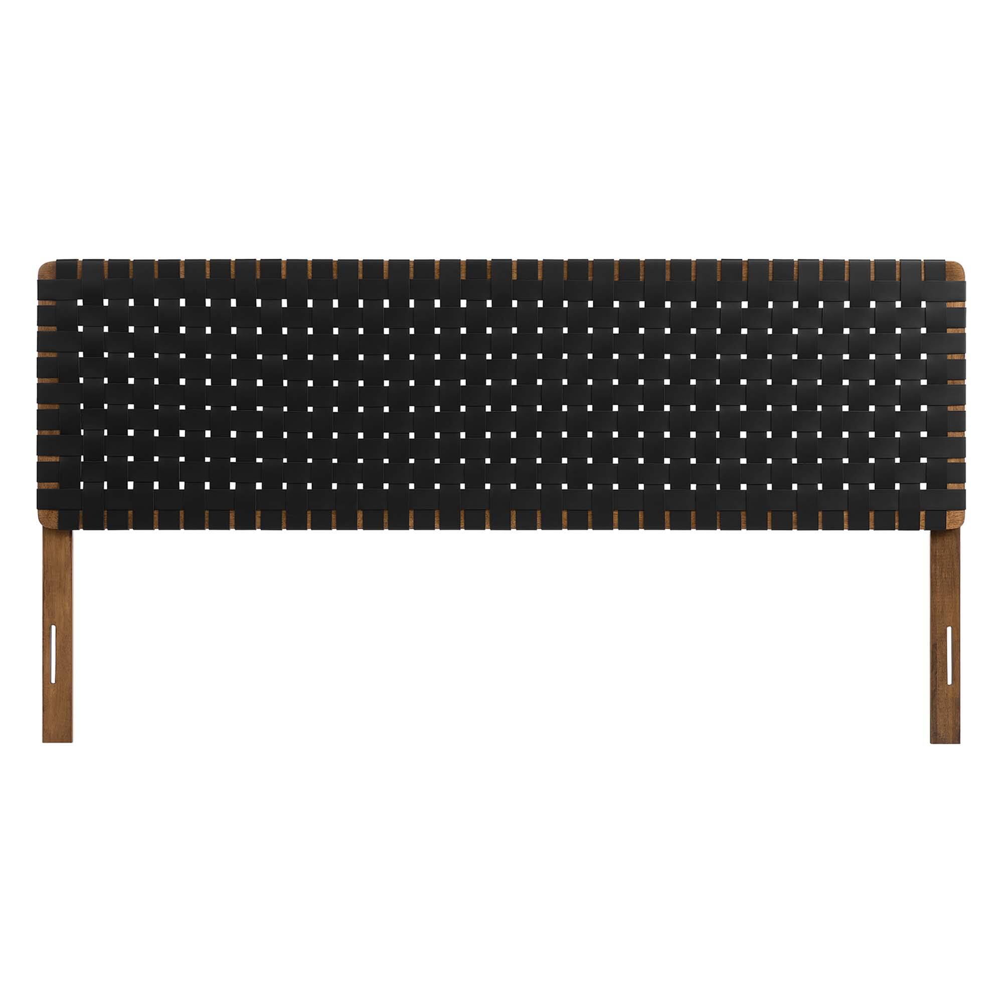 Back. Modway - Sparta Weave Vegan Leather King Headboard by Modway - Black.