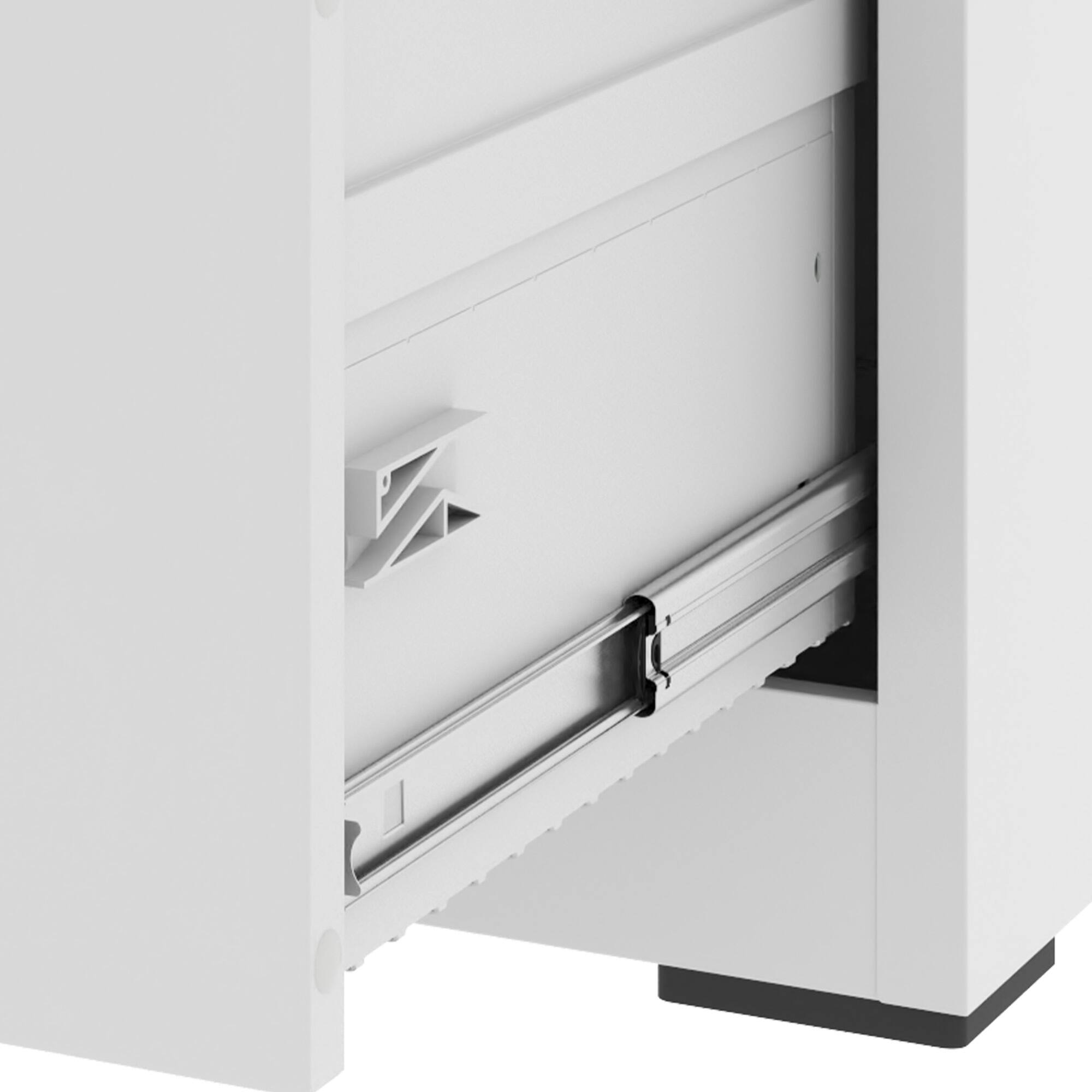 Alt View 4. Boyel Living - 2-Drawer Lateral Metal File Cabinet with Lock - White.