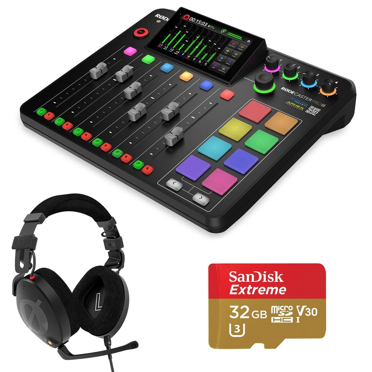 Rodecaster Pro II  
SanDisk Extreme 32 GB microSD V30